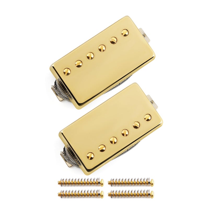 FLEOR Alnico5 Guitar Humbucker Pickup Set Golden Bridge & Neck Pickups Compatible with LP style Guitar Part - Image 1